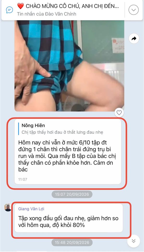 Phản hồi của học viên trong nhóm tập