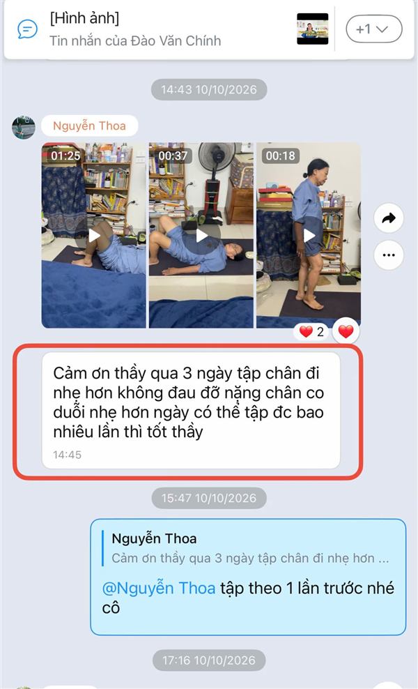Phản hồi của học viên trong nhóm tập