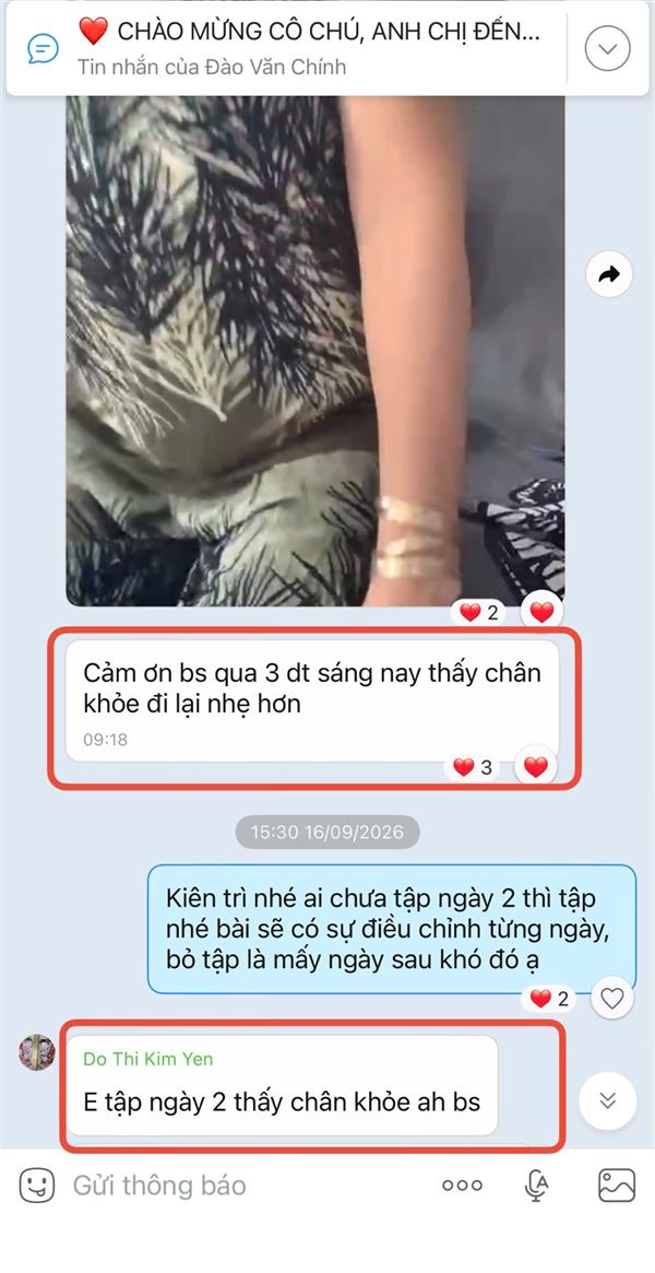 Phản hồi của học viên trong nhóm tập